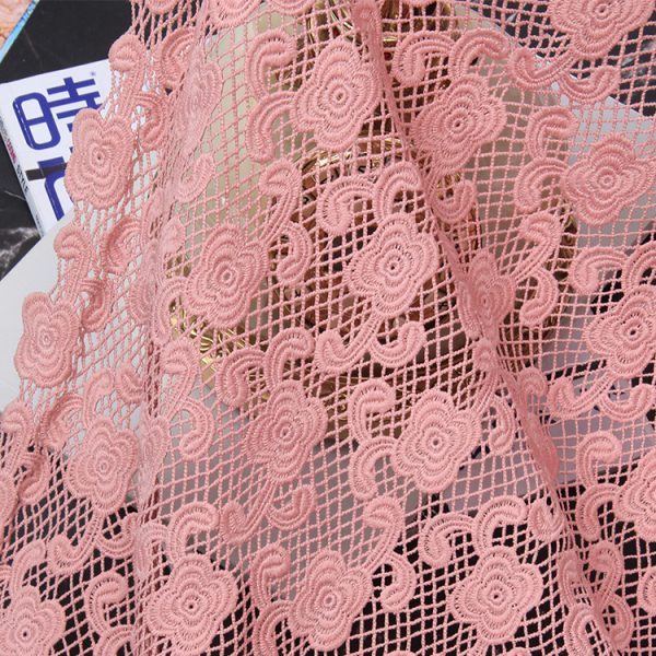 Peach water soluble dress lace fabrics