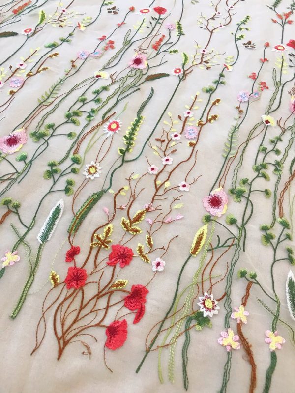 3d floral designer dress lace fabric