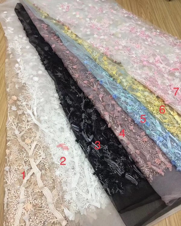3d Floral Embroidery Haute Lace Dress Fabric