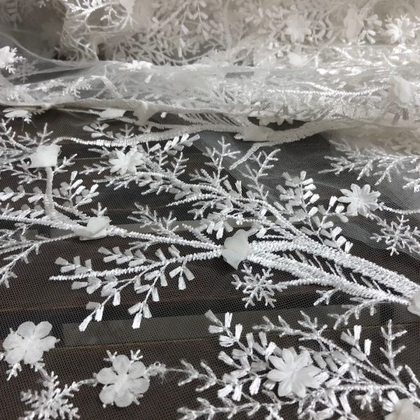 3d Floral Embroidery Haute Lace Dress Fabric