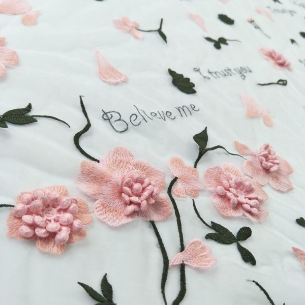 3d floral embroidery french lace fabrics