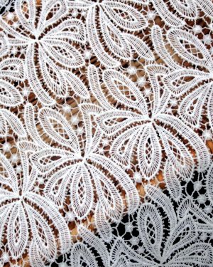 Offwhite Embroidered Water Soluble Bridal Dresses Guipure Lace Fabric