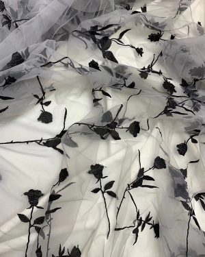 black rose mesh embroidery Tulle Dress lace fabric