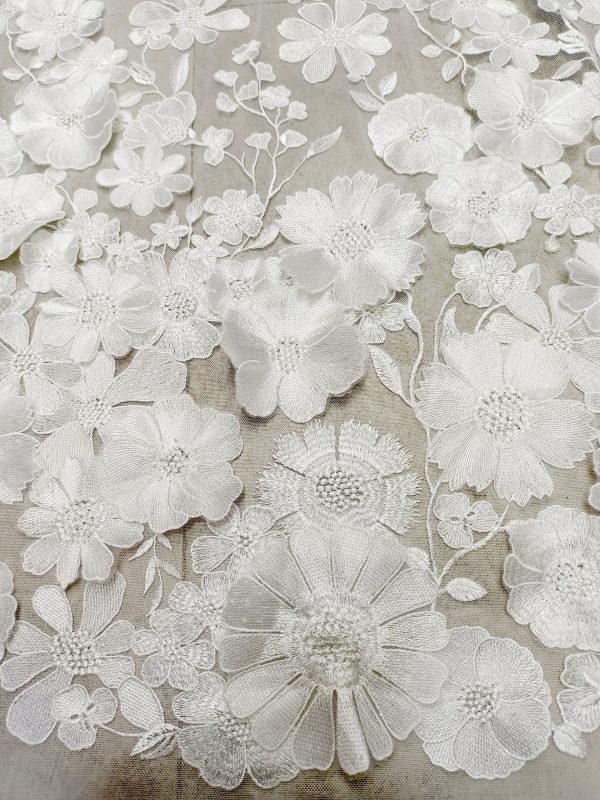 Oscar de la Renta 3D Floral embroidered Bridal Dress Fabric