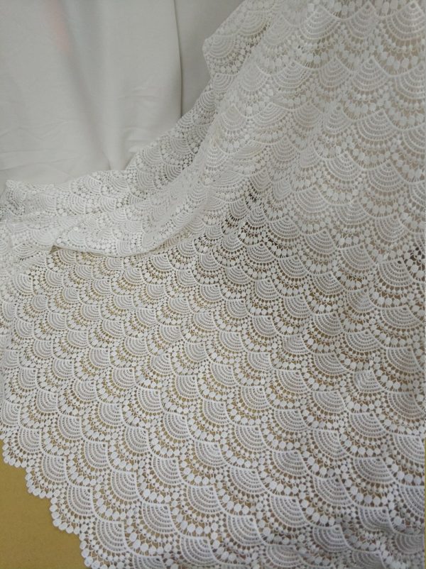 Pure White Haute Water-soluble Designer Guipure Fabric