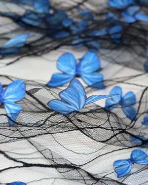 3D Butterfly Applique Lace Fabric