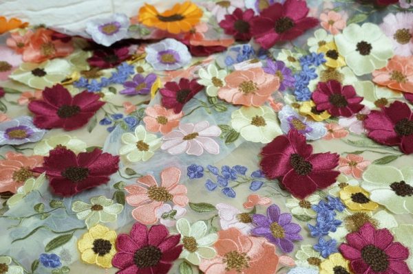 Oscar de la Renta 3D Floral embroidered Dress Fabric