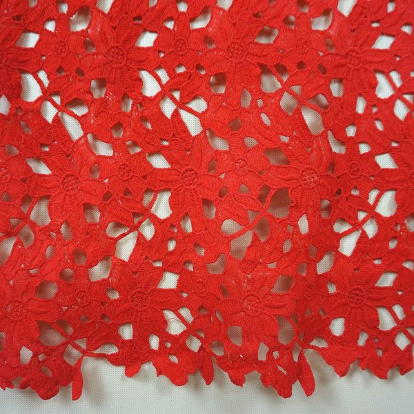 red water soluble embroidery fabric