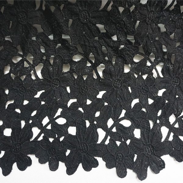 black water soluble embroidery fabric