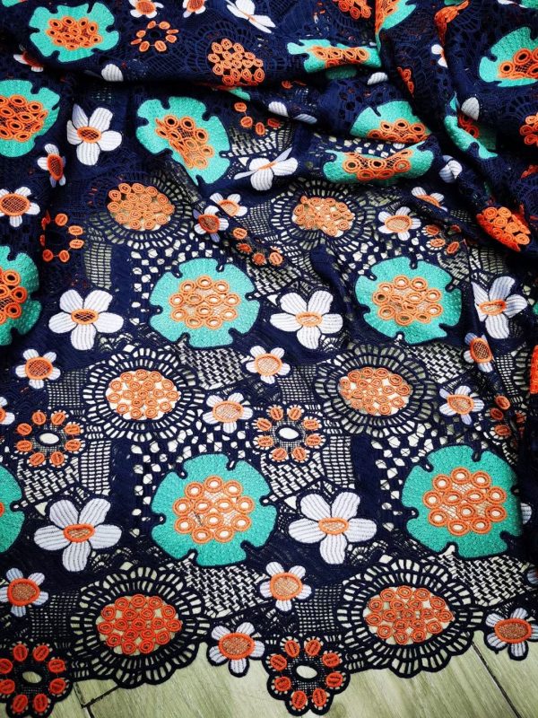 Multi-color Guipure Fabric Embroidered Chemical lace Fabric