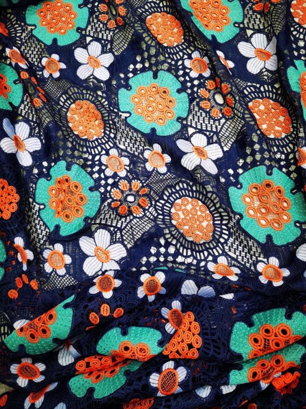 Multi-color Guipure Fabric Embroidered Chemical lace Fabric