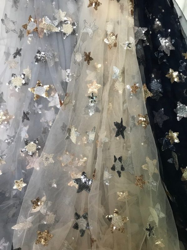Beautiful Stars Lace Fabric Sequins Fabric 