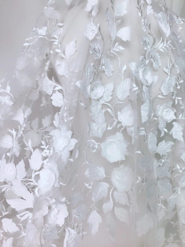 Rose 3D Floral Applique Designer Lace Fabric