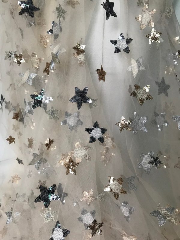 Beautiful Stars Lace Fabric Sequins Fabric