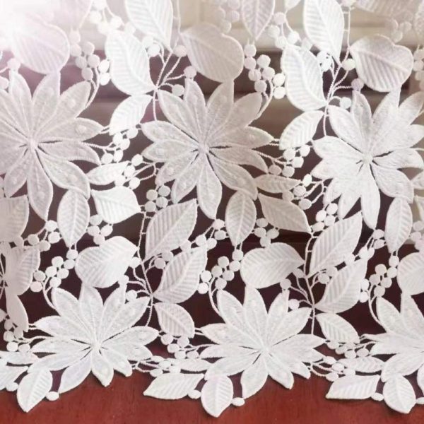 Ivory Embroidered Lace Fabric