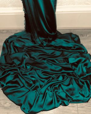 Forest Green Charmeuse Satin Silk Crepe Fabric