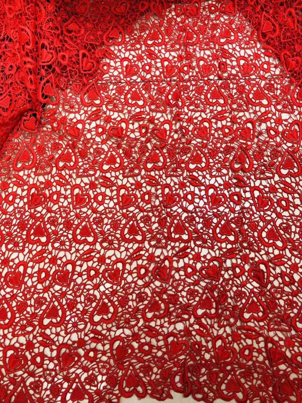 red water soluble embroidery fabric