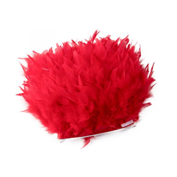 Red Natural Turkey Feathers Trim