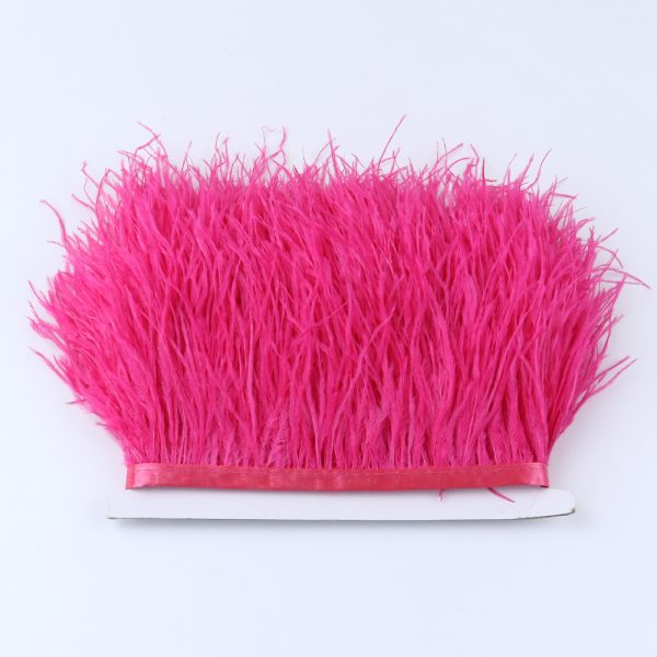 West Red Natural Ostrich Feathers Trim