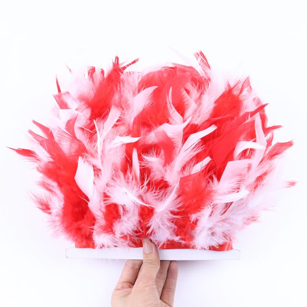 white red Fancy Turkey feather Fringe