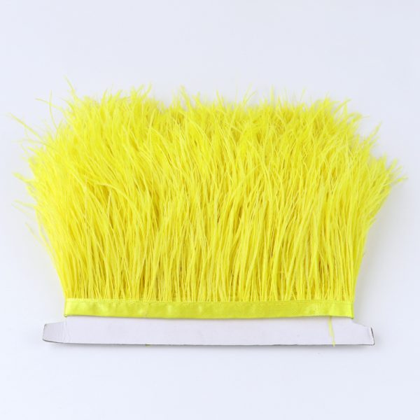 yellow Natural Ostrich Feathers Trim