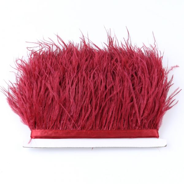 Red wine Natural Ostrich Feathers Trim
