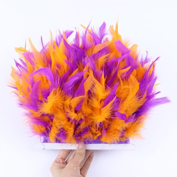 purple orange Fancy Turkey feather Fringe