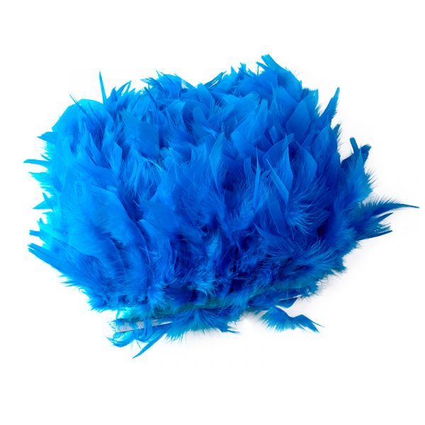 Light Royal Blue Natural Turkey Feathers Trim
