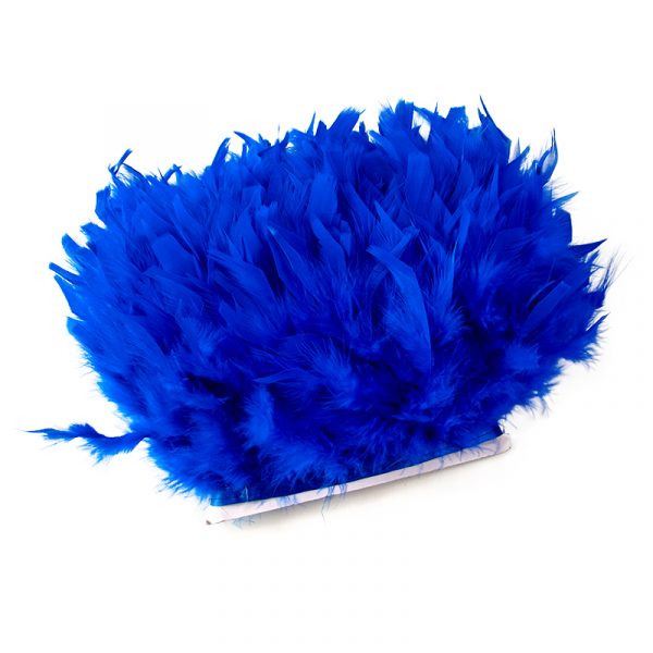 Royal Blue Natural Turkey Feathers Trim