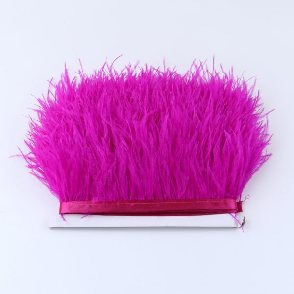 rose Red Natural Ostrich Feathers Trim