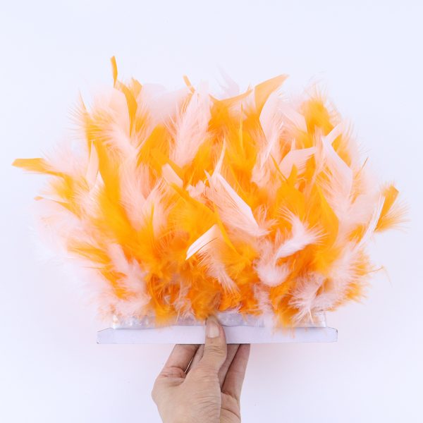 white orange Fancy Turkey feather Fringe