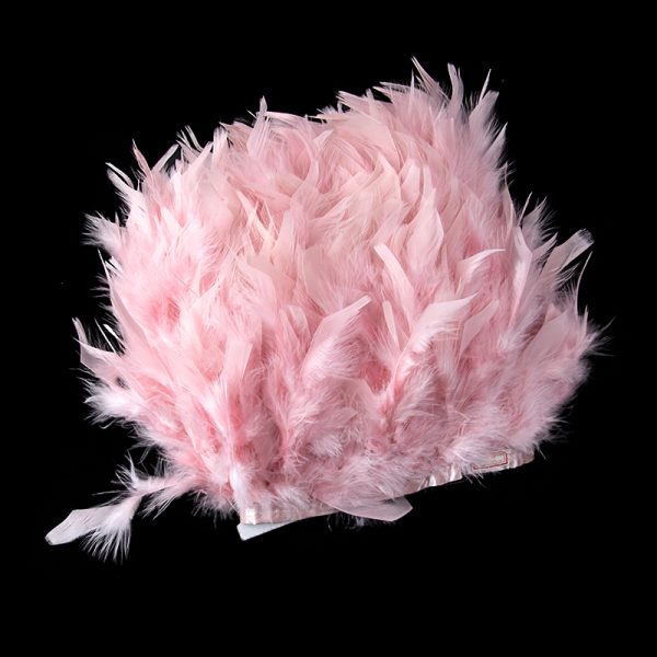 Pink Natural Turkey Feathers Trim