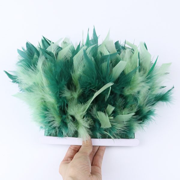 green Fancy Turkey feather Fringe