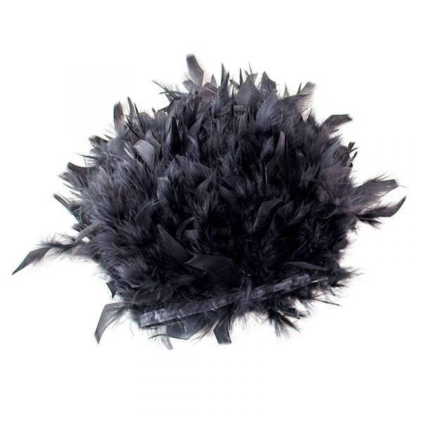 Black Natural Turkey Feathers Trim