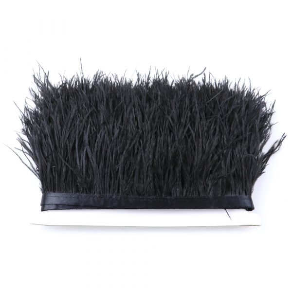 Black Natural Ostrich Feathers Trim