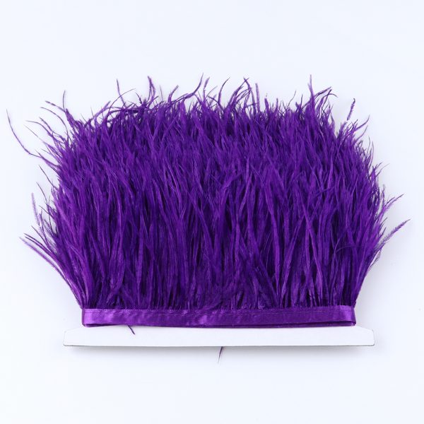 Purple Natural Ostrich Feathers Trim