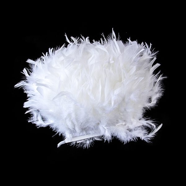 White Natural Turkey Feathers Trim