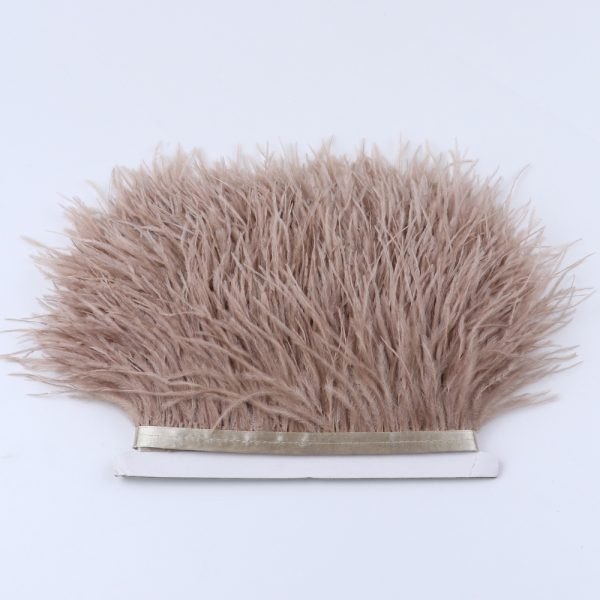 Brown Natural Ostrich Feathers Trim