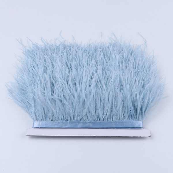 Light blue Natural Ostrich Feathers Trim