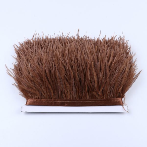 Coffee Natural Ostrich Feathers Trim