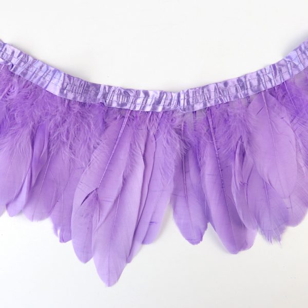 Lilac Natural Goose Feather Trim Fringe