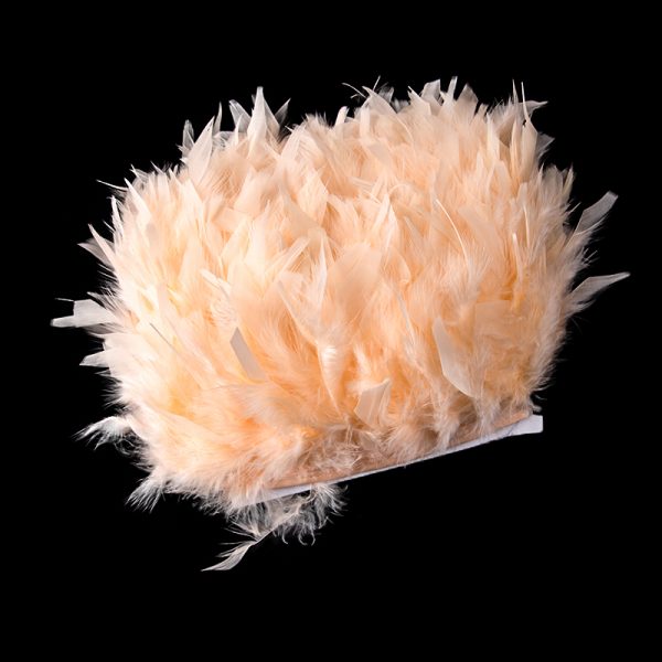 champagne Natural Turkey Feathers Trim