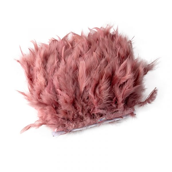 Rubber red Natural Turkey Feathers Trim