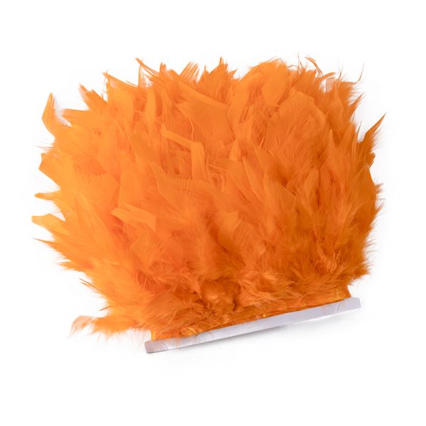 orange Natural Turkey Feathers Trim