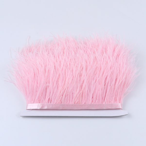 Baby Pink Natural Ostrich Feathers Trim