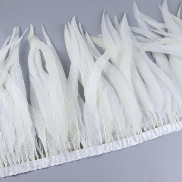 30-35cm White Rooster Tail Feathers Trim
