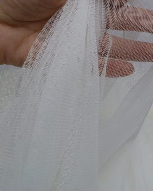 59" wide Ivory/Off White Extra Soft Bridal couture Italian Tulle Veiling Mesh Fabric