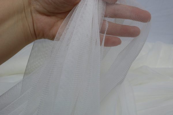 59" wide Ivory/Off White Extra Soft Bridal couture Italian Tulle Veiling Mesh Fabric