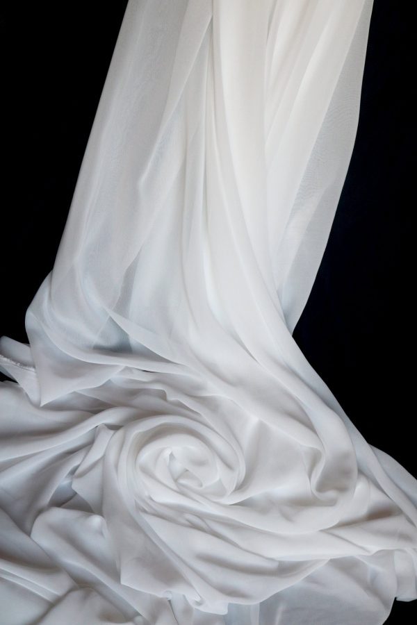 White/Ivory Bridal Wedding Chiffon Dress Fabric 59" Wide