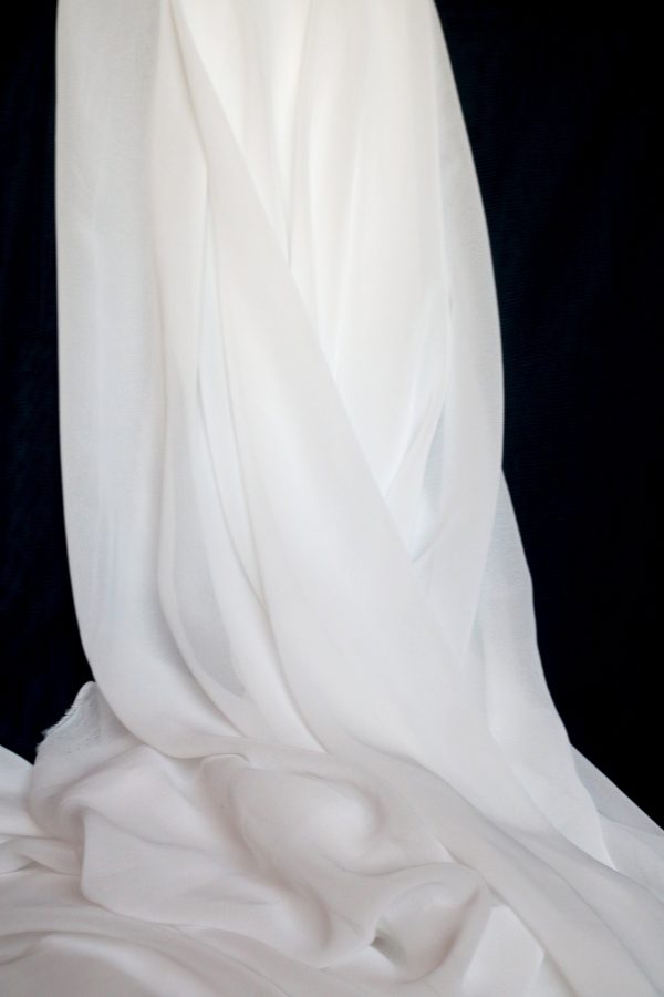 White/Ivory Bridal Wedding Chiffon Dress Fabric 59" Wide